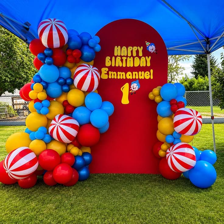 Whimsical Carnival 1st Birthday Bash Decor