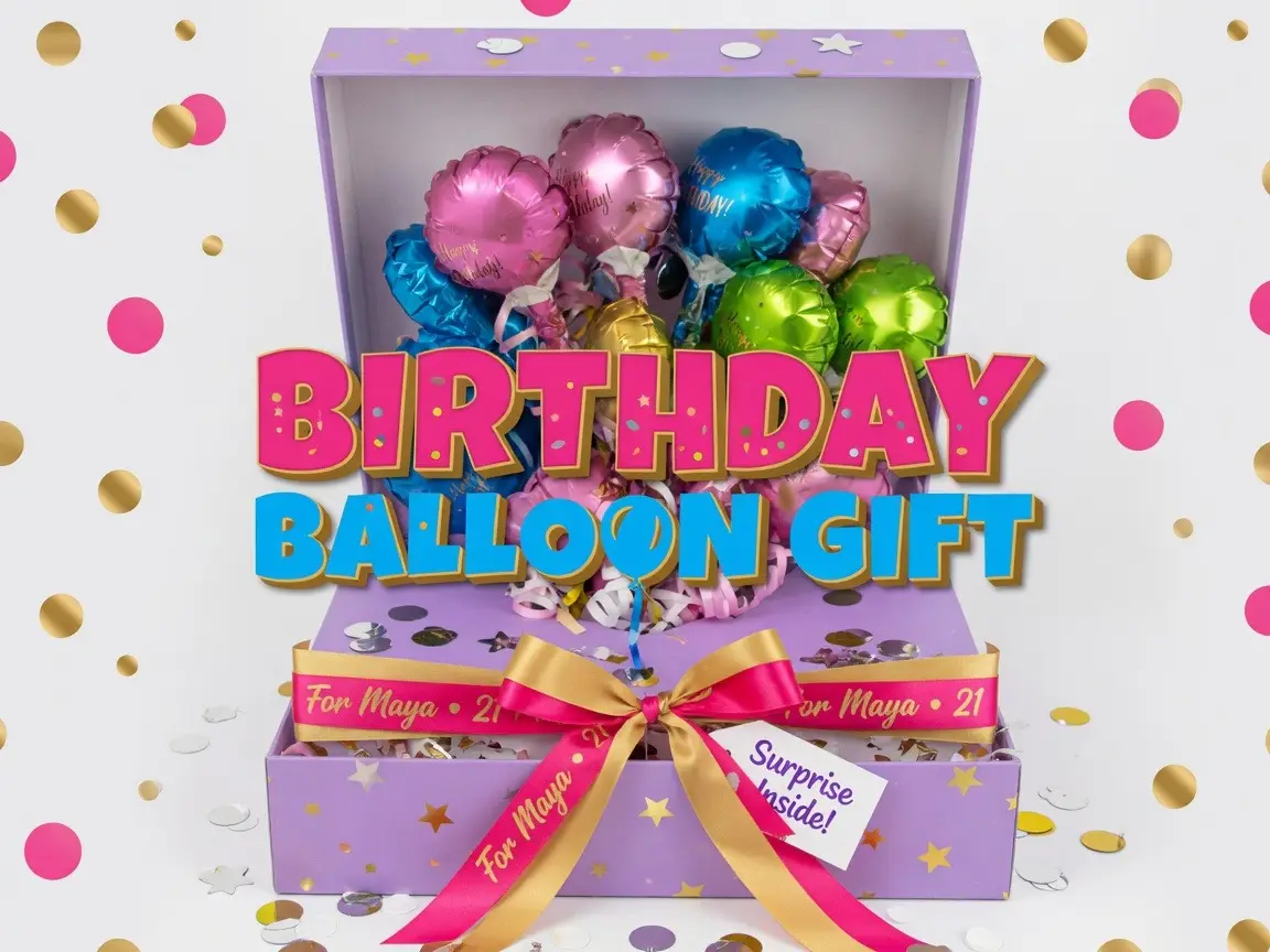 Birthday balloon gift hamper box