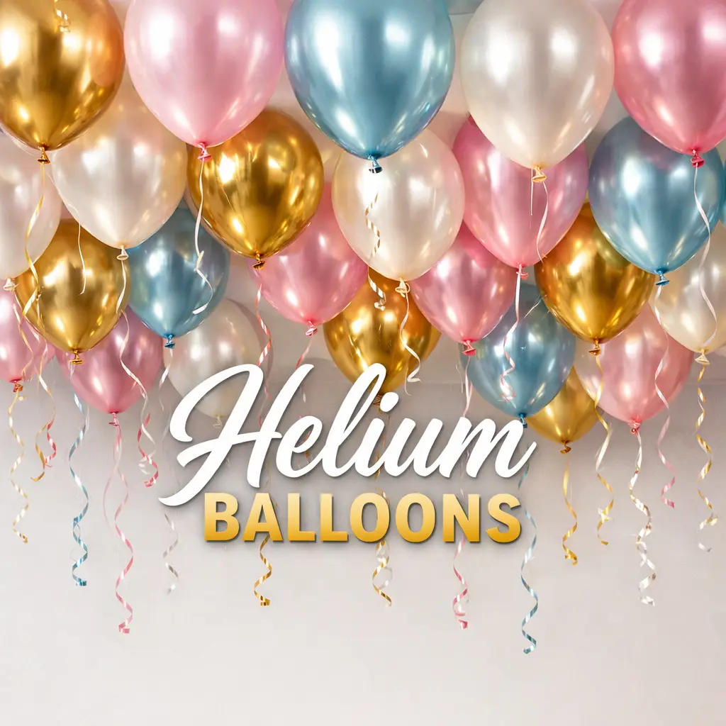 Helium gas balloon ceiling floating setup