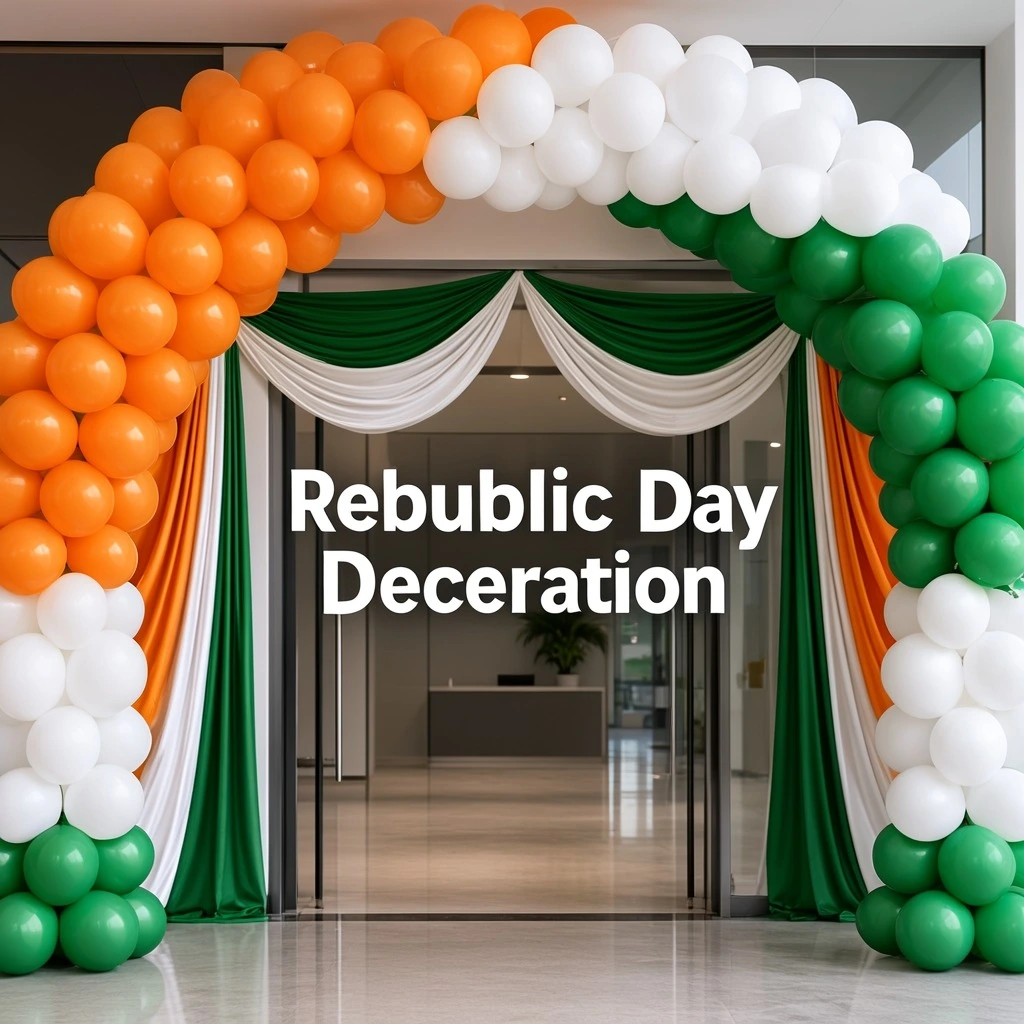 Tricolor Republic Day office decoration